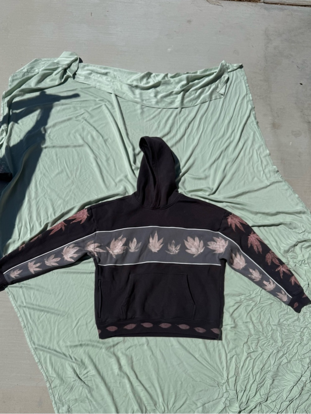 Oversized Hand Painted Custom Bleach Art Weed Hoodie With Unique Design Large